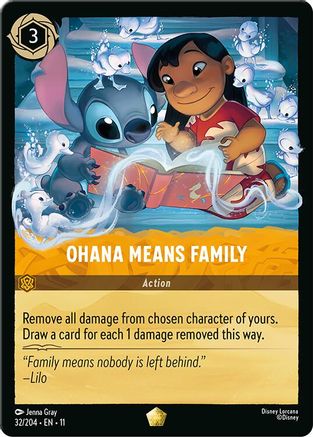 Ohana Means Family (32/204) [Winterspell] Cold Foil Lorcana Single Disney