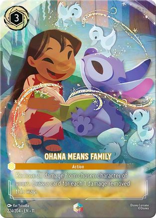 Ohana Means Family (Enchanted) (224/204) [Winterspell] Holofoil Lorcana Single Disney