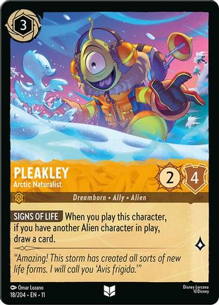 Pleakley - Arctic Naturalist (18/204) [Winterspell] Lorcana Single Disney