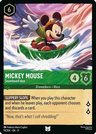 Mickey Mouse - Snowboard Ace (91/204) [Winterspell] Cold Foil Lorcana Single Disney