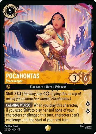 Pocahontas - Peacekeeper (22/204) [Winterspell] Cold Foil Lorcana Single Disney