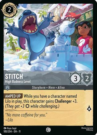 Stitch - High Badness Level (185/204) [Winterspell] Cold Foil Lorcana Single Disney