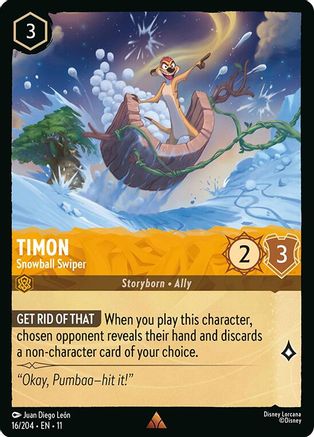 Timon - Snowball Swiper (16/204) [Winterspell] Cold Foil Lorcana Single Disney
