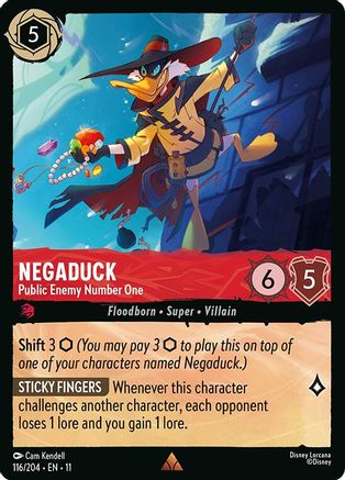 Negaduck - Public Enemy Number One (116/204) [Winterspell] Lorcana Single Disney
