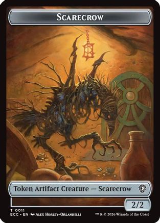 Scarecrow // Treasure Double-Sided Token (ECC-11 // 10) [Commander: Lorwyn Eclipsed] MTG Single Commander: Lorwyn Eclipsed