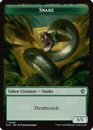Snake // Scarecrow Double-Sided Token (ECC-8 // 11) [Commander: Lorwyn Eclipsed] MTG Single Commander: Lorwyn Eclipsed
