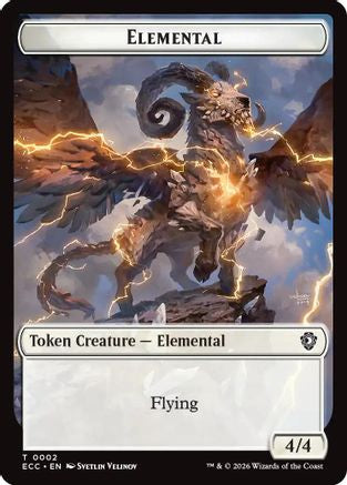 Elemental (0002) // Elemental (0009) Double-Sided Token (ECC-2 // 9) [Commander: Lorwyn Eclipsed] Foil MTG Single Wizards of the Coast