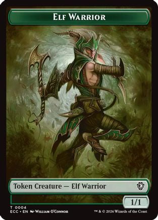 Elf Warrior (0004) // Plant (0005) Double-Sided Token (ECC-4 // 5) [Commander: Lorwyn Eclipsed] Foil MTG Single Wizards of the Coast