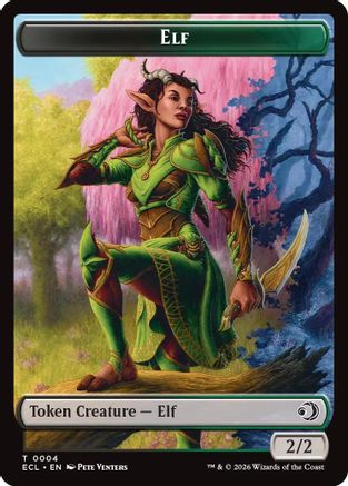 Elf // Kithkin (0007) Double-Sided Token (ECL-4 // 7) [Lorwyn Eclipsed] MTG Single Wizards of the Coast