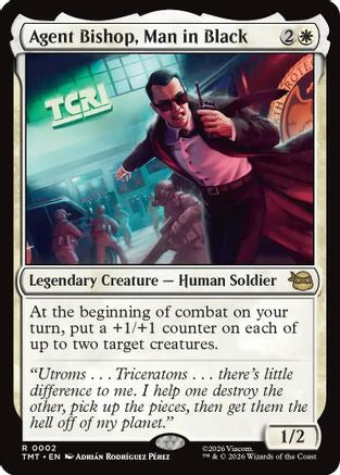 Agent Bishop, Man in Black (TMT-002) [Teenage Mutant Ninja Turtles] Foil MTG Single Wizards of the Coast