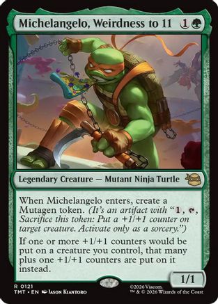 Michelangelo, Weirdness to 11 (TMT-121) [Teenage Mutant Ninja Turtles] Foil MTG Single Teenage Mutant Ninja Turtles