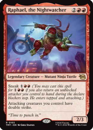 Raphael, the Nightwatcher (TMT-103) [Teenage Mutant Ninja Turtles] Foil MTG Single Teenage Mutant Ninja Turtles