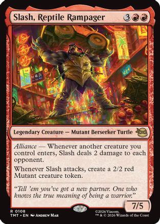 Slash, Reptile Rampager (TMT-108) [Teenage Mutant Ninja Turtles] Foil MTG Single Teenage Mutant Ninja Turtles
