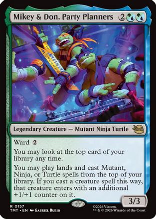 Mikey & Don, Party Planners (TMT-157) [Teenage Mutant Ninja Turtles] Foil MTG Single Wizards of the Coast