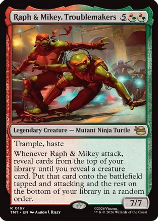 Raph & Mikey, Troublemakers (TMT-167) [Teenage Mutant Ninja Turtles] Foil MTG Single Wizards of the Coast