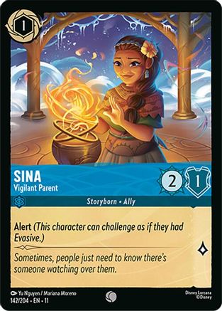 Sina - Vigilant Parent (142/204) [Winterspell] Cold Foil Lorcana Single Disney