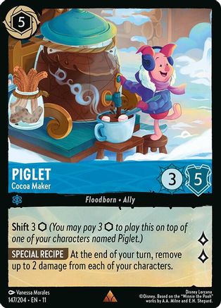 Piglet - Cocoa Maker (147/204) [Winterspell] Cold Foil Lorcana Single Disney