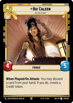 Bix Caleen - Selling Scrap (236/264) [A Lawless Time] Star Wars: Unlimited Single Disney