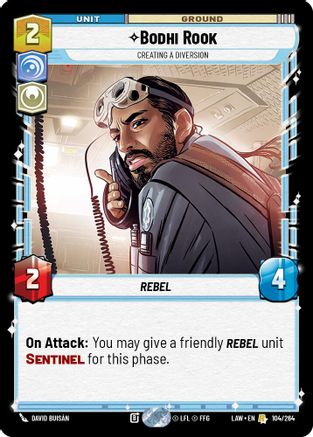 Bodhi Rook - Creating a Diversion (104/264) [A Lawless Time] Star Wars: Unlimited Single Disney