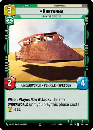 Khetanna - Upon the Dune Sea (158/264) [A Lawless Time] Star Wars: Unlimited Single Disney