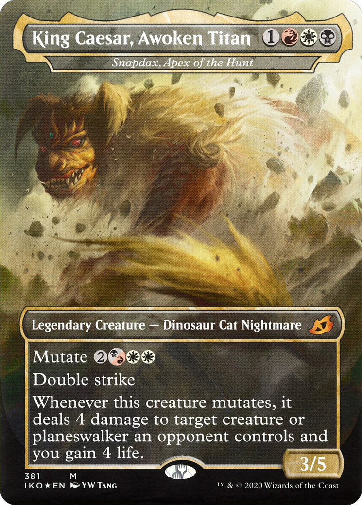 King Caesar, Awoken Titan - Snapdax, Apex of the Hunt (IKO-381) [Ikoria: Lair of Behemoths] (Borderless) MTG Single Wizards of the Coast