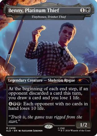 Benny, Platinum Thief - Tinybones, Trinket Thief (SLD-2458) [Secret Lair] Drop Series MTG Single Wizards of the Coast