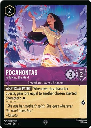Pocahontas - Following the Wind (42/204) [Winterspell] Cold Foil Lorcana Single Disney