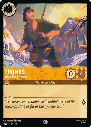 Thomas - Wide-Eyed Recruit (1/204) [Winterspell] Cold Foil Lorcana Single Disney