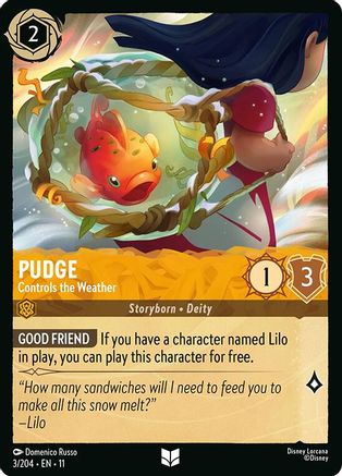 Pudge - Controls the Weather (3/204) [Winterspell] Cold Foil Lorcana Single Disney