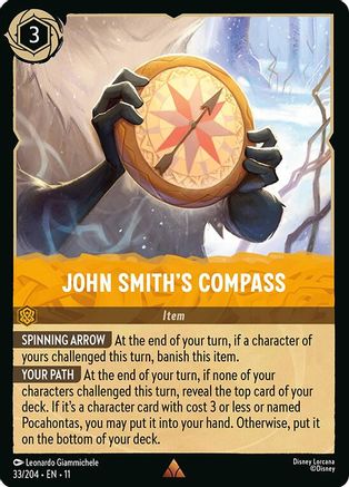 John Smith's Compass (33/204) [Winterspell] Cold Foil Lorcana Single Disney