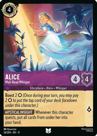 Alice - Well-Read Whisper (36/204) [Winterspell] Lorcana Single Disney