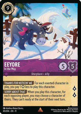 Eeyore - In the Way (45/204) [Winterspell] Cold Foil Lorcana Single Disney