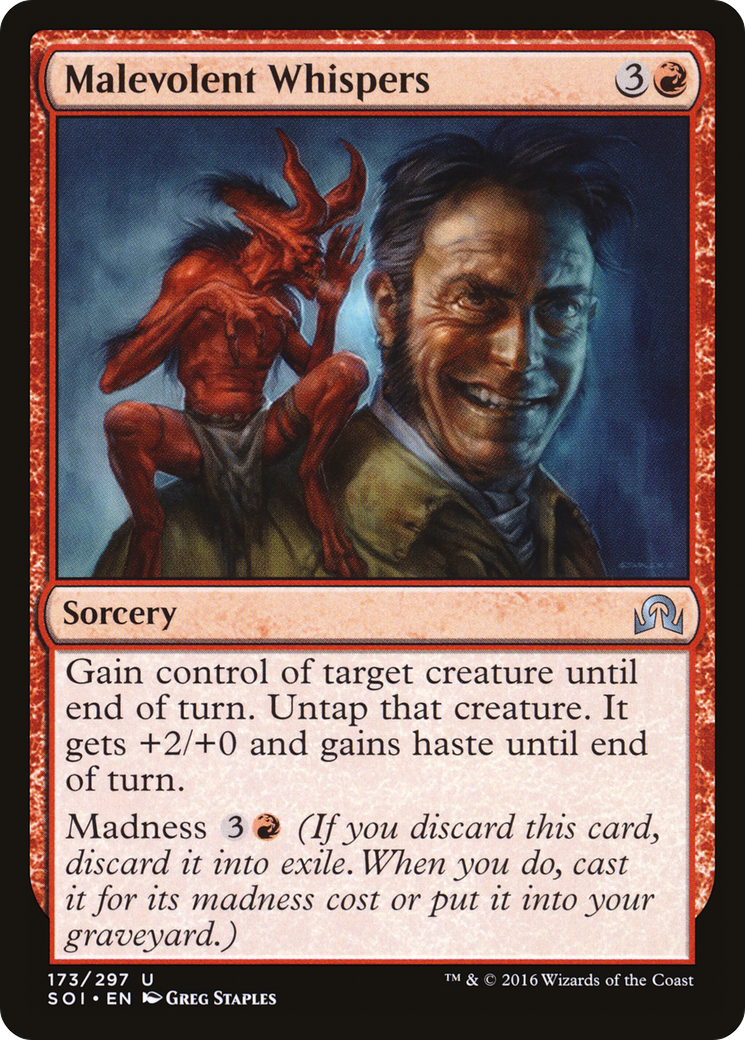 Malevolent Whispers (SOI-173) [Shadows over Innistrad] Foil MTG Single Wizards of the Coast