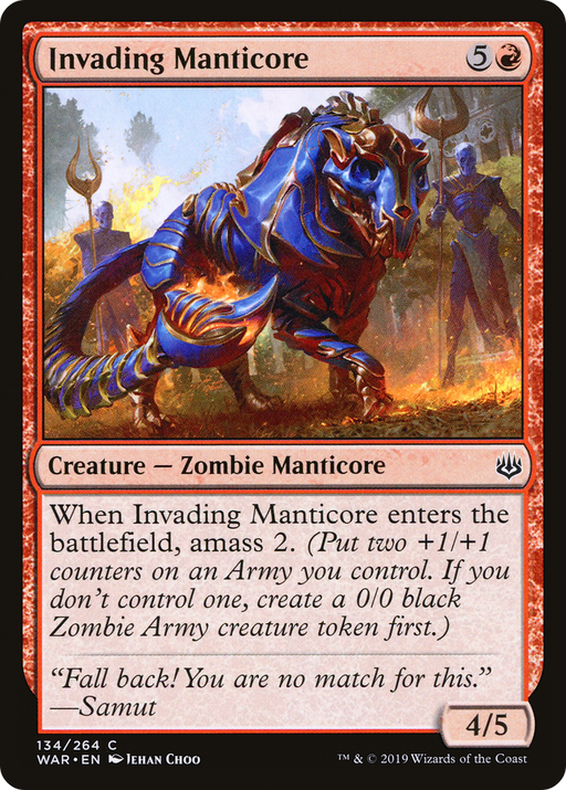 Invading Manticore (WAR-134) [War of the Spark] MTG Single Wizards of the Coast