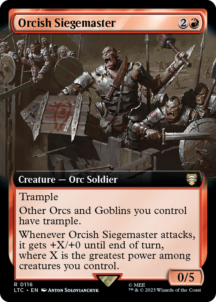 Orcish Siegemaster (LTC-116) [Tales of Middle-earth Commander] (Extended Art) Foil MTG Single Wizards of the Coast