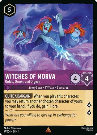 Witches of Morva - Orddu, Orwen, and Orgoch (57/204) [Winterspell] Cold Foil Lorcana Single Disney
