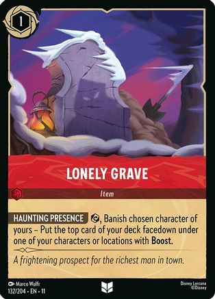 Lonely Grave (132/204) [Winterspell] Cold Foil Lorcana Single Disney