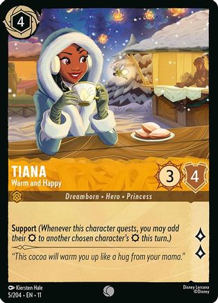 Tiana - Warm and Happy (5/204) [Winterspell] Cold Foil Lorcana Single Disney