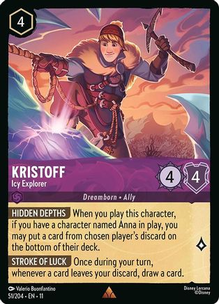 Kristoff - Icy Explorer (51/204) [Winterspell] Cold Foil Lorcana Single Disney