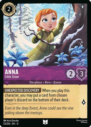 Anna - Little Sister (52/204) [Winterspell] Cold Foil Lorcana Single Disney