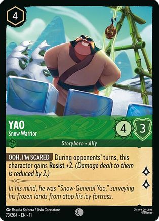Yao - Snow Warrior (73/204) [Winterspell] Lorcana Single Disney
