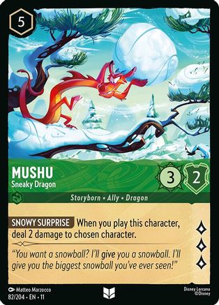 Mushu - Sneaky Dragon (82/204) [Winterspell] Cold Foil Lorcana Single Disney