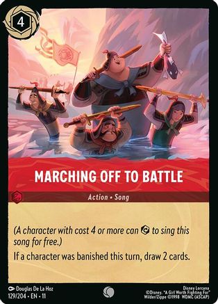 Marching Off to Battle (129/204) [Winterspell] Cold Foil Lorcana Single Disney