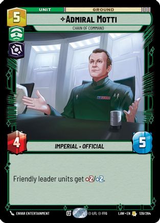 Admiral Motti - Chain of Command (139/264) [A Lawless Time] Star Wars: Unlimited Single Disney