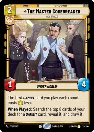 The Master Codebreaker - High Stakes (229/264) [A Lawless Time] Star Wars: Unlimited Single Disney