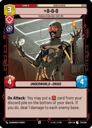 0-0-0 - Translation and Torture (174/264) [A Lawless Time] Star Wars: Unlimited Single Disney