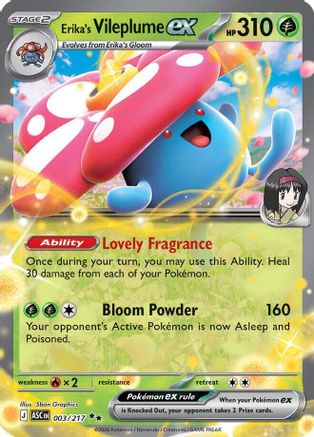 Erika's Vileplume ex (3) Holofoil [ME Ascended Heroes] Pokemon Single Pokémon
