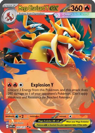 Mega Charizard Y ex - 022/217 Holofoil [ME Ascended Heroes] Pokemon Single Pokémon