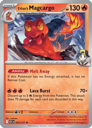 Ethan's Magcargo - 024/217 Holofoil [ME Ascended Heroes] Pokemon Single Pokémon