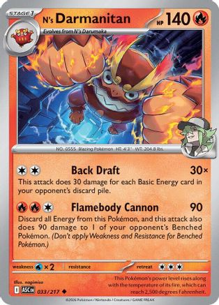 N's Darmanitan (33) [ME Ascended Heroes] Pokemon Single Pokémon